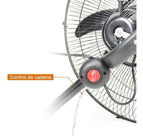 Ventilador Pared 18 Pulgadas Mytek 3196 Metálico/360° Oscil. Color de la estructura Negro Color de las aspas Plateado