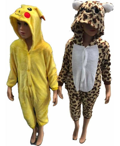 Enterizas Pijamas Niños Y Niñas Pikachu Y Otros Personajes