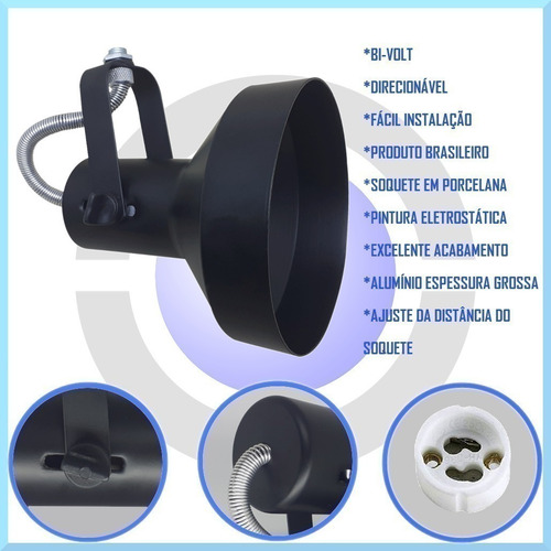 Imagem 3 de 7 de Spot Gu10 P/ Ar111 Trilho Perfilado Kit C/ 32 Unid.