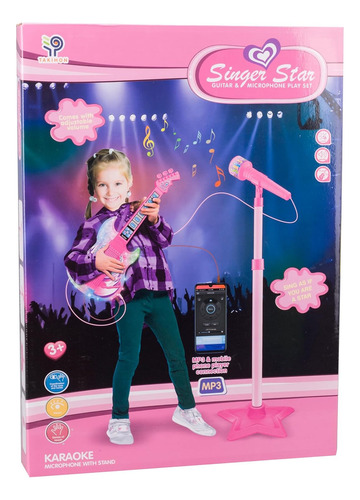 Set De Guitarra Y Micrófono Para Niños,juguetes De Guitar...