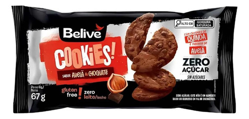 Kit Com 10 Cookies Sabor Avelã E Chocolate Zero Açúcar 67g