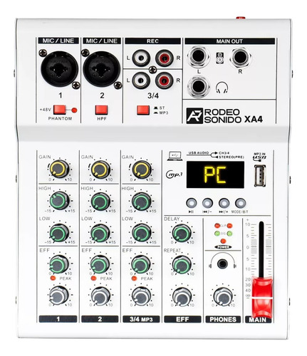 Mini Mezcladora De Audio 4 Canales Ecualización De 3 Bandas