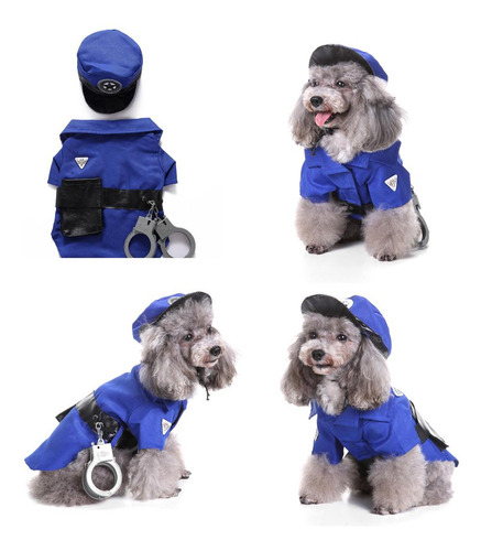 Disfraz De Policía Para Mascotas, Ropa De Cosplay De Hallowe