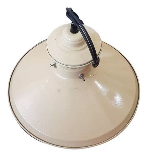 Imagen 5 de 10 de Colgante Campana 35 Cm Diametro Marfil Con Detalles Dorado