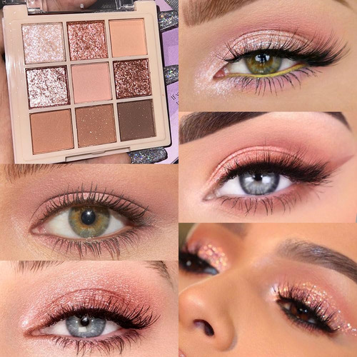 Paleta De Sombra De Ojos Cálida Y Colorida De 9 Colores, Pal