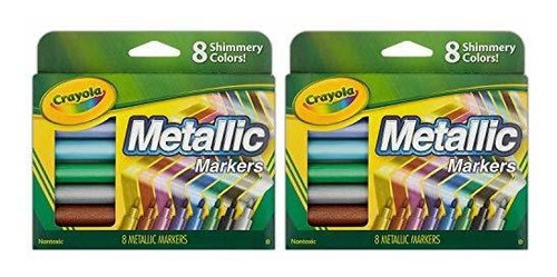 Marcadores Metálicos Crayola, 8 Colores Brillantes Por Paque