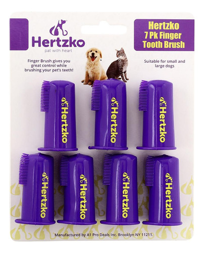 Hertzko Cepillo De Dientes Para Perros Y Gatos, Paquete De 7