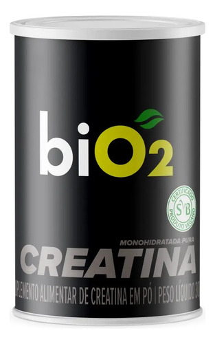 biO2 Creatina Monohidratada Pura 300 g Vegana e sem Glúten