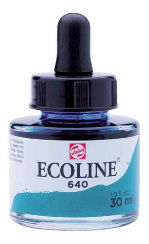 Tinta Aquarela Liquida Talens Ecoline 30ml - Bluish Green Cor 640 Bluish Green