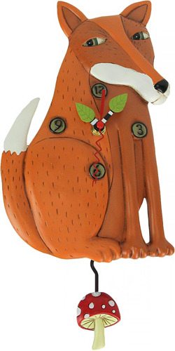 Reloj De Pared Con Péndulo Decorativo Allen Foraging Fox, De