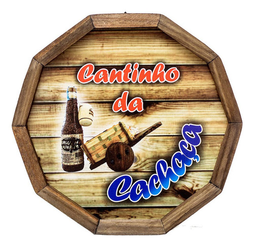 Quadro Tampa De Barril Madeira Rústica Cantinho Da Cachaça