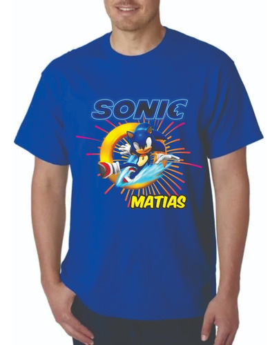 Camiseta Sonic Personalizada Niños Algodón