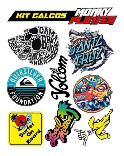 Calcos  Stickers Marcas  Surf Skate Sk8 Skateboarding