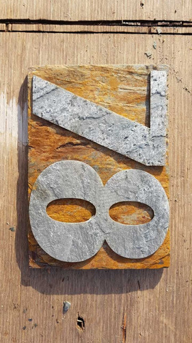 Números Para Casas X4 Piedra Natural 15cm Modelo Concreto