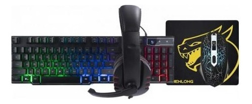 Combo 4en1 Gamer Shenlong Teclado Mouse Auricular Pad C4001