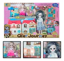 Comprar Muñecas Con Casa Y Full Accesorios 2 Muñecas Qier Journey