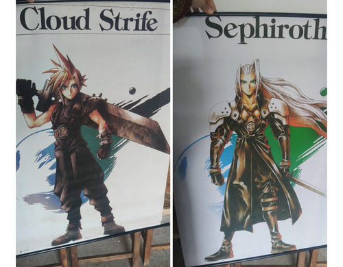 Cloud Strife Sephiroth Wall Scrolls Final Fantasy Vii Ff7 