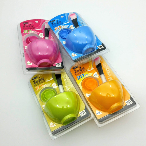 Bowl Silicona C/accesorios, Pincel+cucharas Tratam.faciales