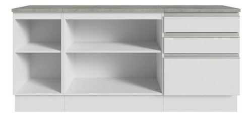 Mueble Modulo Para Baño Gabinete Lavabo Madesa 180cm Bb Color Blanco