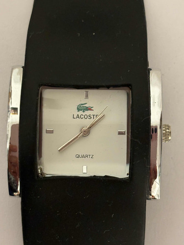 Reloj Tipo Lacoste Correa Caucho Mujer