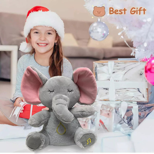 Peluche Elefante Bebés Desde El Nacimiento,respira E Ilumina