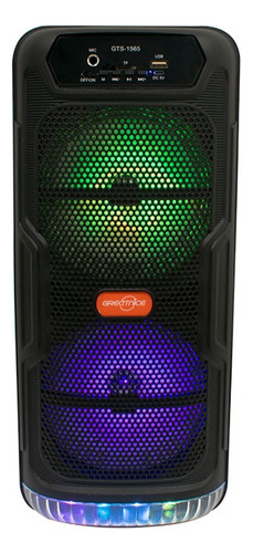 Bocina Portatil Bluetooth 2 Bafles De 6.5 Pulgadas Greatnice GTS-1565 Color Negro