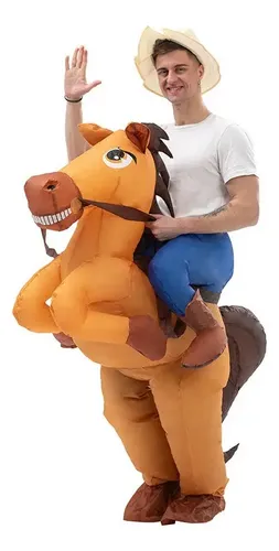 Pack De 2 Cabezas De Caballo Inflables De 95 Cm – Color Beige Y Negro, Ideales Para Fiestas, Cosplay Y Juegos De Hobby Horsing