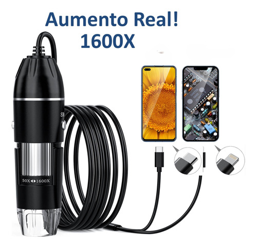  Microscopio 1600x Real Para iPhone Samsung Y Android  