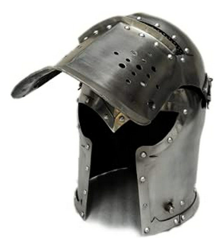 Arma Y Armadura - Casco Barbuta Con Visera Medieval De Hierr