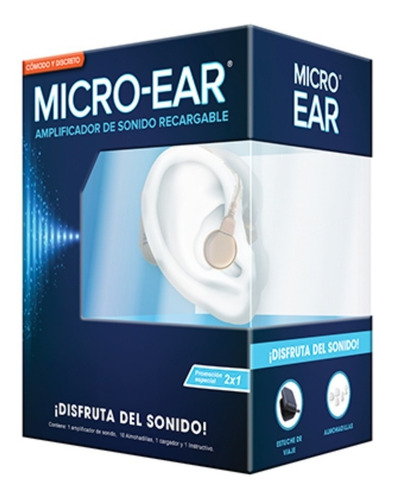 Micro-ear Amplificador 2x1 + Ear Wizard + Cabezales Repuesto