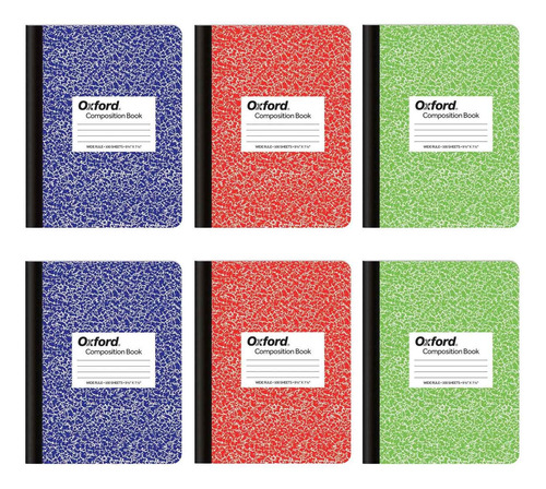 Oxford Composition 63762 - Cuaderno De 6 Unidades, Papel Con