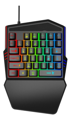 Teclado Gamer Una Mano Mecanico Luces Rgb