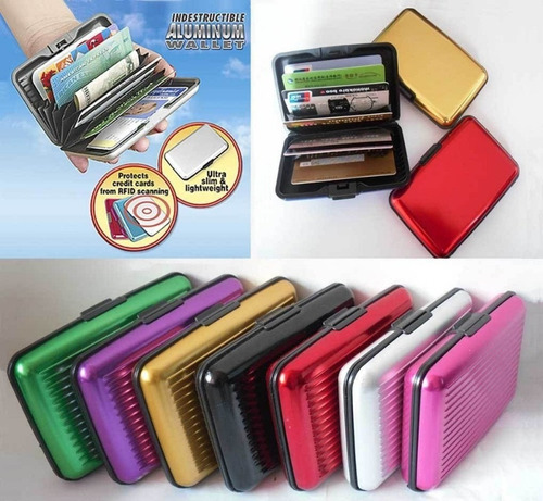 Billetera Tarjetero Wallet Aluma Colores Portadocuementos