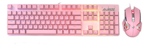 Combo Teclado Mecánico + Mouse - Ajazz Watcher Ii Pro Sakura Color del teclado Rosa Idioma Inglés US