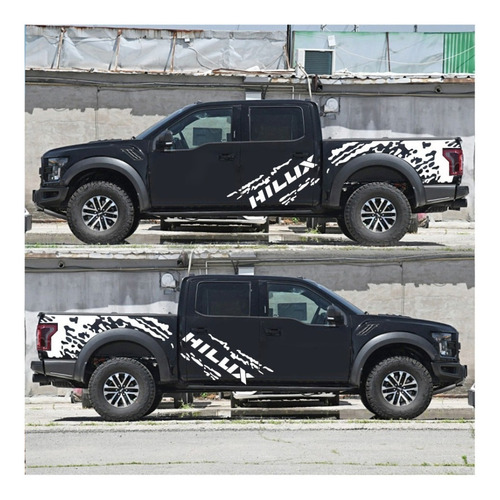 Vinilo Calco Camioneta Lateral Hilux Ploteo Tuning Fango 2