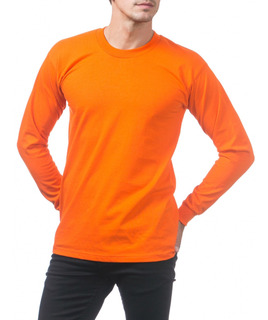 camisa laranja manga longa
