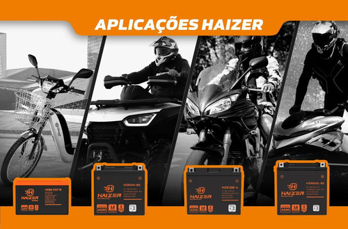 Batería Haizer Motorcycles Hzrx12a-bs (12v 12ah) Free - Agm