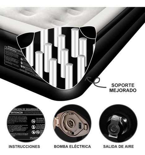 Colchón De Aire Individual Inflable Con Bomba Y Almohada