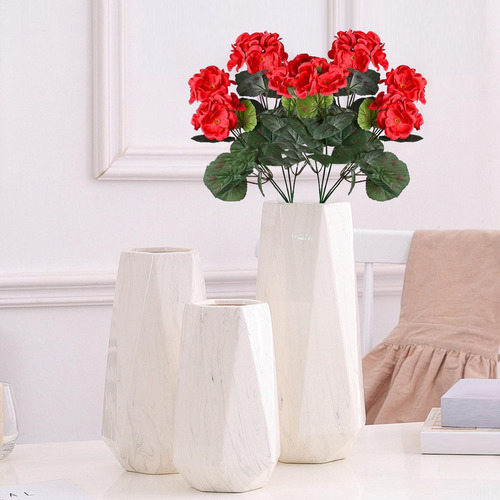 Geranios Artificiales Juego De 2 Flores Falsas Para Decoraci