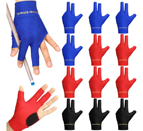 Junkin 15 Guantes De Piscina De 3 Dedos Para Billar, Elstico