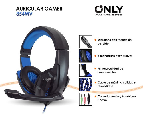 Auricular Gamer Only Gm-854mv Para Pc