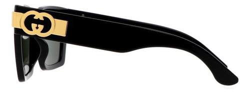 Anteojos De Sol Gucci Gg1689s Negro Sol Negro Gris Negro Negro Y Dorado