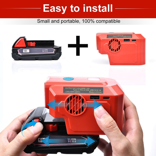 Inversor De Corriente Portátil De 200 W Compatible Con Bater