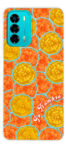 Funda Para Zte Para Mujer Flores Cempasúchil Con Nombre