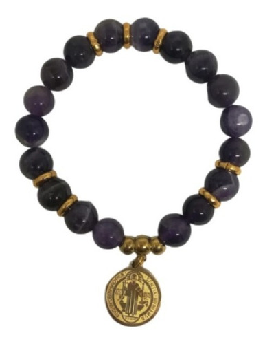 Imagen 1 de 8 de Pulsera Manilla Cuarzo Protección San Benito Chakras Piedra