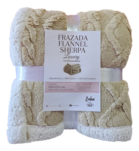 Frazada Flannel Sherpa Luxury 2 Plazas - King Bahuhome