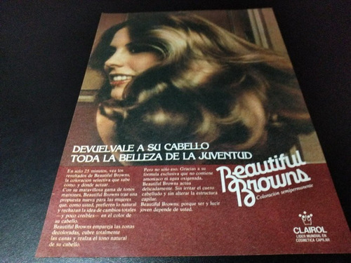 (pb405) Publicidad Clipping Coloracion Beautiful Browns 1982