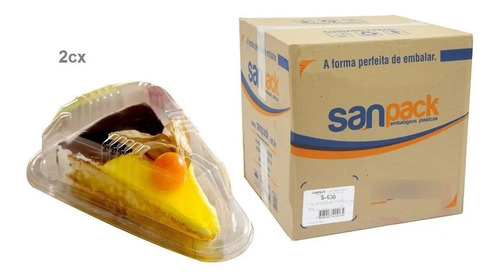 Embalagem P/fatia Torta Triangular Sanpack S-630 C/200 (2cx) Cor Transparente