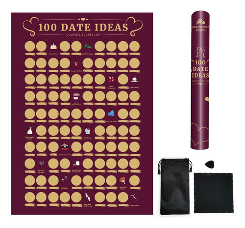 El Póster Scratch Off De 100 Ideas Para Citas Aumenta La Int