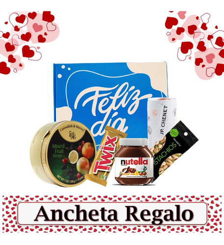 Combo Ancheta Regalo Feliz Día Chocolates Snacks Dulces